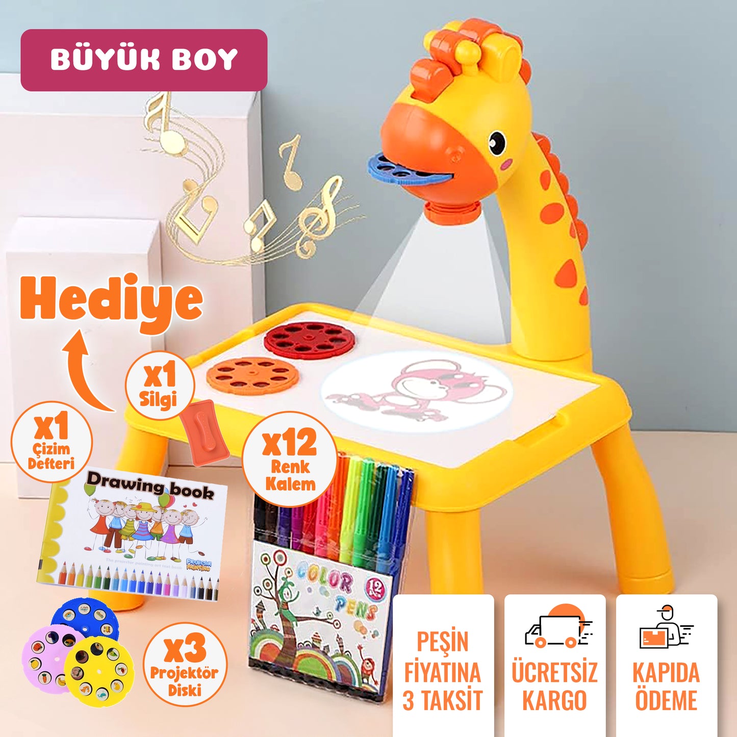 Projeksiyonlu Zürafa Çizim Seti