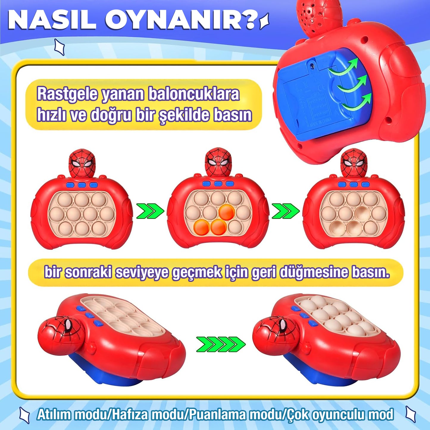 Işıklı Sesli Eğitici Pop It