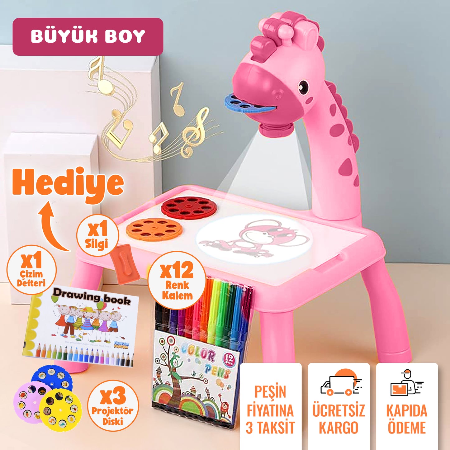 Projeksiyonlu Zürafa Çizim Seti
