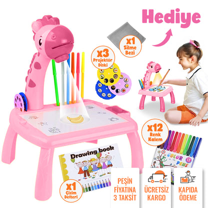Projeksiyonlu Mini Zürafa Çizim Seti