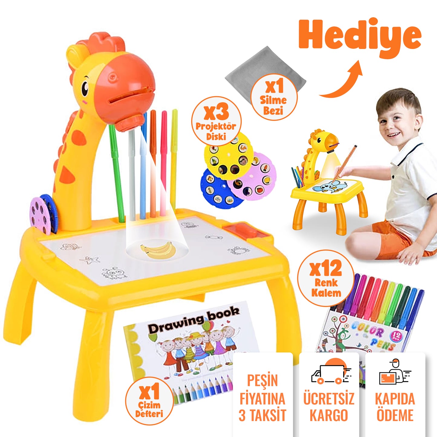 Projeksiyonlu Mini Zürafa Çizim Seti